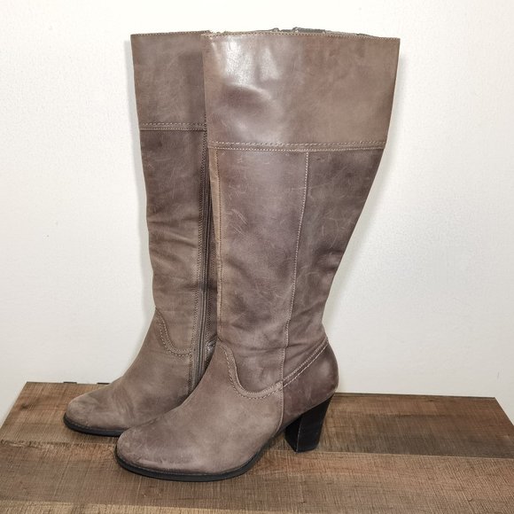Denver Hayes Long Grey Zip up Boot size 9 Vintage - Picture 1 of 10